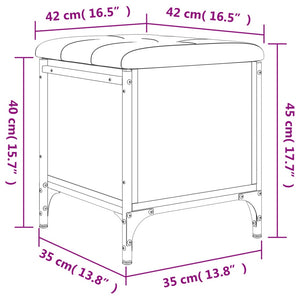 Pouf Contenitore Grigio Sonoma 42x42x45 cm Legno Multistrato