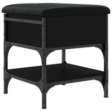 Load image into Gallery viewer, Pouf con Contenitore Nero 42x42x45 cm in Legno Multistrato