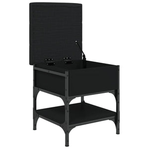 Pouf con Contenitore Nero 42x42x45 cm in Legno Multistrato