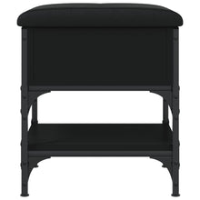 Load image into Gallery viewer, Pouf con Contenitore Nero 42x42x45 cm in Legno Multistrato