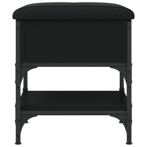 Pouf con Contenitore Nero 42x42x45 cm in Legno Multistrato
