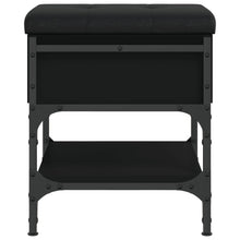 Load image into Gallery viewer, Pouf con Contenitore Nero 42x42x45 cm in Legno Multistrato