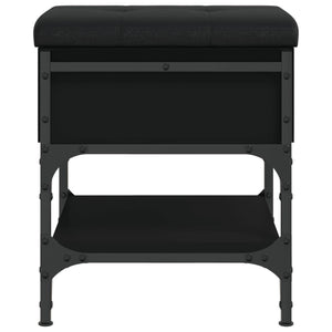 Pouf con Contenitore Nero 42x42x45 cm in Legno Multistrato