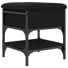Load image into Gallery viewer, Pouf con Contenitore Nero 42x42x45 cm in Legno Multistrato