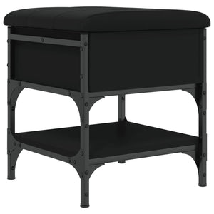Pouf con Contenitore Nero 42x42x45 cm in Legno Multistrato