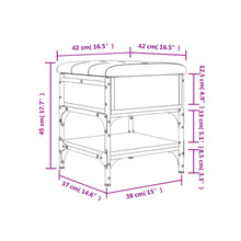 Load image into Gallery viewer, Pouf con Contenitore Nero 42x42x45 cm in Legno Multistrato