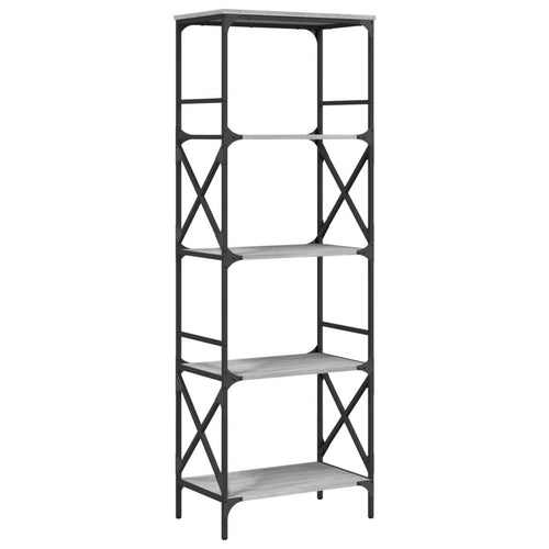 Libreria 5 Ripiani Grigio Sonoma 59x35x171 cm Legno Multistrato