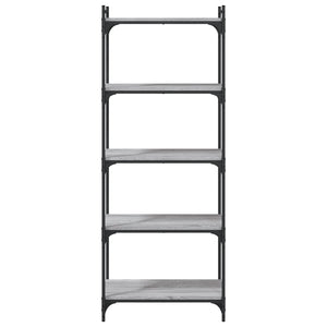 Libreria 5 Ripiani Grigio Sonoma 60x30x154cm Legno Multistrato
