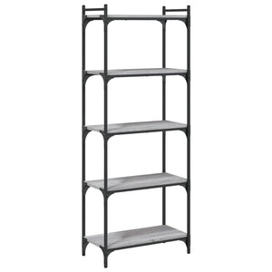 Libreria 5 Ripiani Grigio Sonoma 60x30x154cm Legno Multistrato