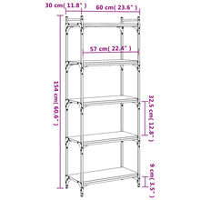 Indlæs billede til gallerivisning Libreria 5 Ripiani Grigio Sonoma 60x30x154cm Legno Multistrato