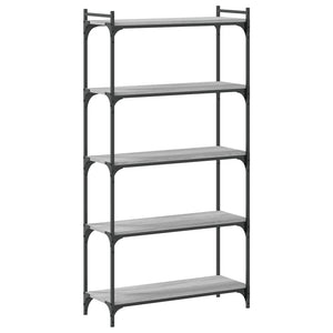 Libreria 5 Ripiani Grigio Sonoma 80x30x154cm Legno Multistrato