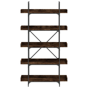 Libreria 5 Ripiani Rovere Fumo 100x33x180,5cm Legno Multistrato