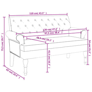 Divanetto Marrone 120x62x75,5 cm in Scamosciato
