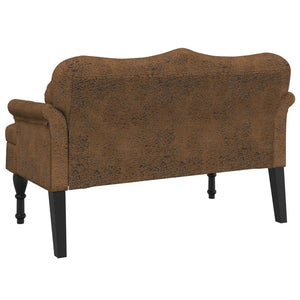 Divanetto con Cuscini Marrone 120,5x65x75 cm in Scamosciato