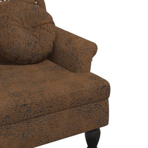Divanetto con Cuscini Marrone 120,5x65x75 cm in Scamosciato