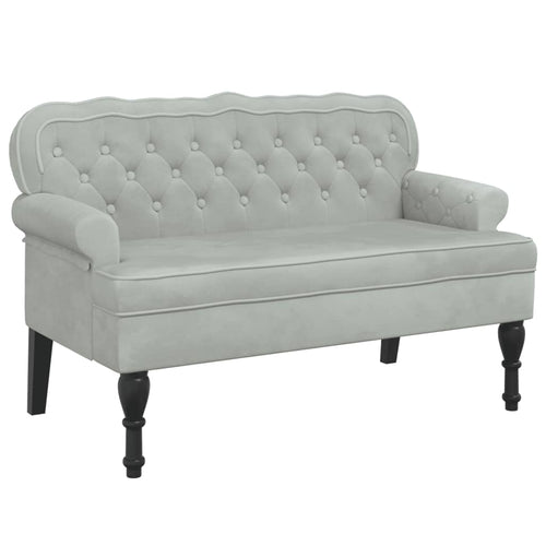Divanetto Grigio Chiaro 112x65,5x75 cm in Velluto