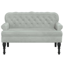Load image into Gallery viewer, Divanetto Grigio Chiaro 112x65,5x75 cm in Velluto