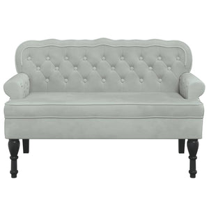 Divanetto Grigio Chiaro 112x65,5x75 cm in Velluto