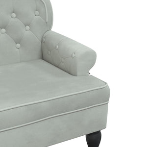 Divanetto Grigio Chiaro 112x65,5x75 cm in Velluto