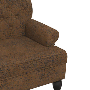 Divanetto Marrone 119,5x64,5x75 cm in Scamosciato