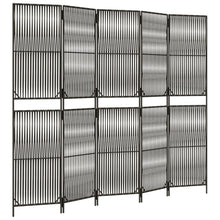 Load image into Gallery viewer, Separè per Ambienti a 5 Pannelli Grigio in Polyrattan