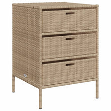 Carica l&#39;immagine nel visualizzatore di Gallery, Mobiletto Cassettiera da Giardino Beige 55x59x80cm in Polyrattan