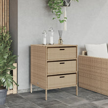 Carica l&#39;immagine nel visualizzatore di Gallery, Mobiletto Cassettiera da Giardino Beige 55x59x80cm in Polyrattan
