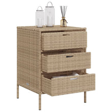 Carica l&#39;immagine nel visualizzatore di Gallery, Mobiletto Cassettiera da Giardino Beige 55x59x80cm in Polyrattan