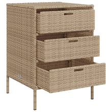 Carica l&#39;immagine nel visualizzatore di Gallery, Mobiletto Cassettiera da Giardino Beige 55x59x80cm in Polyrattan