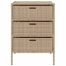 Carica l&#39;immagine nel visualizzatore di Gallery, Mobiletto Cassettiera da Giardino Beige 55x59x80cm in Polyrattan