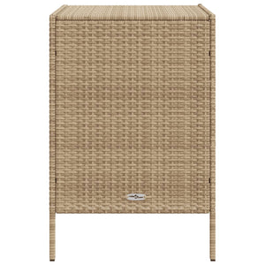 Mobiletto Cassettiera da Giardino Beige 55x59x80cm in Polyrattan