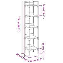 Indlæs billede til gallerivisning Libreria 5 Ripiani Rovere Fumo 35x30x174cm Legno Multistrato