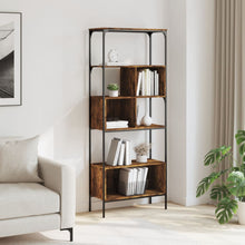 Indlæs billede til gallerivisning Libreria 5 Ripiani Rovere Fumo 76x33x188,5 cm Legno Multistrato