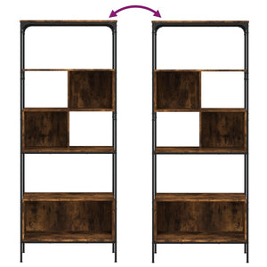 Libreria 5 Ripiani Rovere Fumo 76x33x188,5 cm Legno Multistrato