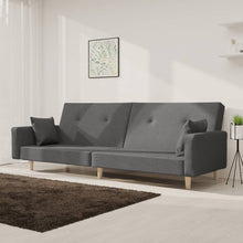 Indlæs billede til gallerivisning Divano Trasformabile in Letto con 2 Cuscini Grigio Chiaro in Tessuto
