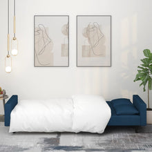 Carica l&#39;immagine nel visualizzatore di Gallery, Divano Trasformabile in Letto Blu in Velluto