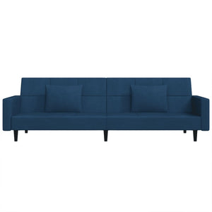 Divano Trasformabile in Letto Blu in Velluto
