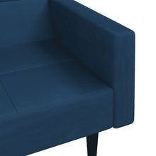 Carica l&#39;immagine nel visualizzatore di Gallery, Divano Trasformabile in Letto Blu in Velluto