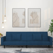 Carica l&#39;immagine nel visualizzatore di Gallery, Divano Trasformabile in Letto Blu in Velluto