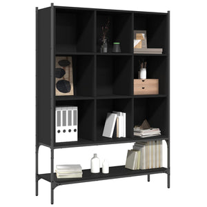Libreria Nera 102x30x141,5 cm in Legno Multistrato