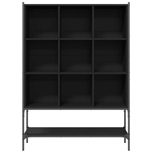 Libreria Nera 102x30x141,5 cm in Legno Multistrato